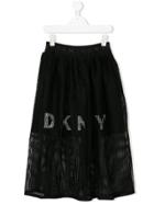 Dkny Kids Teen Logo Mesh Skirt - Black
