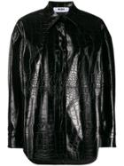 Msgm Crocodile-effect Shirt Jacket - Black