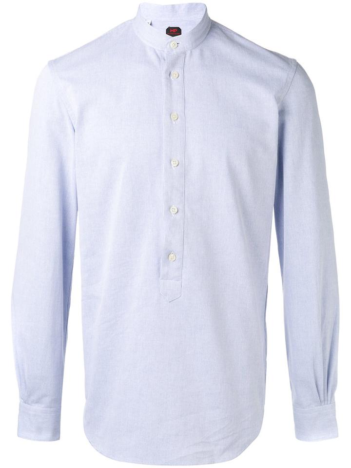 Mp Massimo Piombo - Mandarin Collar Shirt - Men - Cotton/polyester - 40, White, Cotton/polyester
