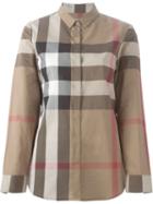 Burberry Brit Check Print Shirt, Women's, Size: Xs, Brown, Cotton