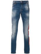 Philipp Plein Logo Print Slim-fit Jeans - Blue