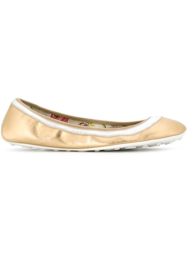 Car Shoe Metallic Ballerinas
