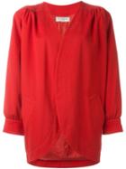 Yves Saint Laurent Vintage Collarless Jacket, Women's, Size: 42, Red