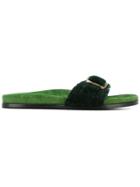 Avec Modération Buckled Slip-on Sandals - Green