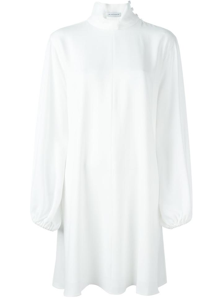 J.w.anderson Elastic Cuffs Longsleeved Dress, Women's, Size: 10, White, Acetate/polyester/silk