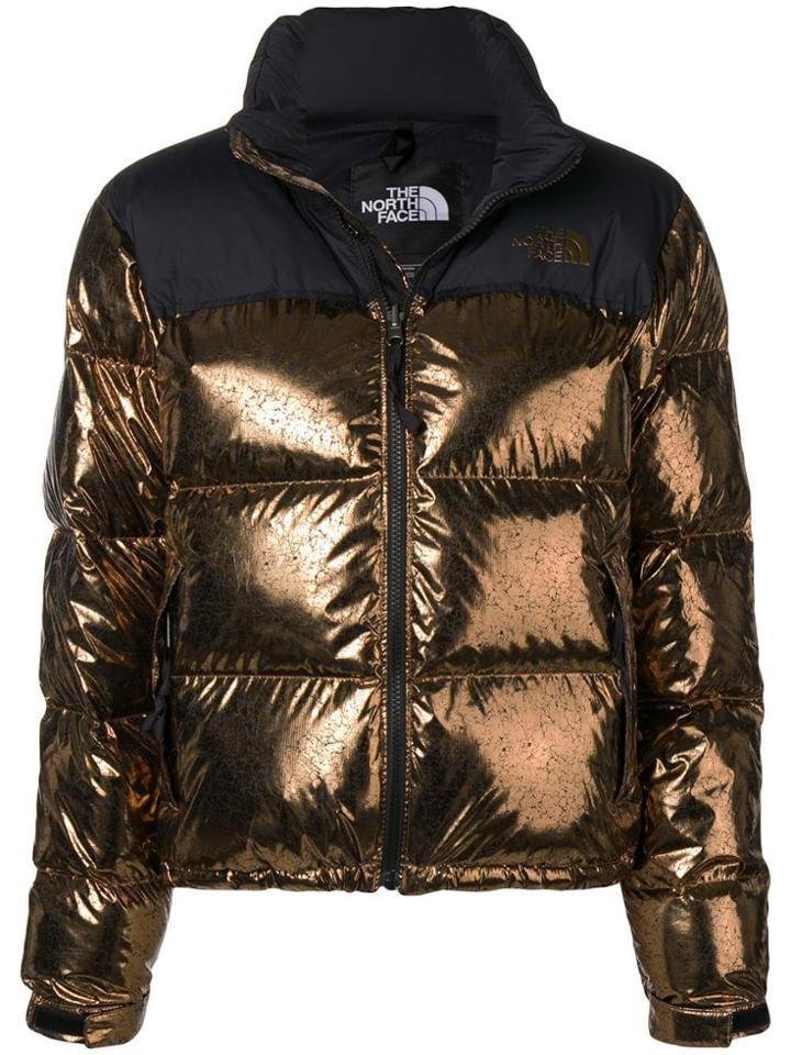 The North Face Logo Print Padded Jacket - Gold