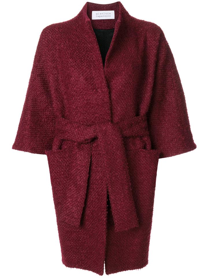 Gianluca Capannolo Drawstring Kimono Coat - Red