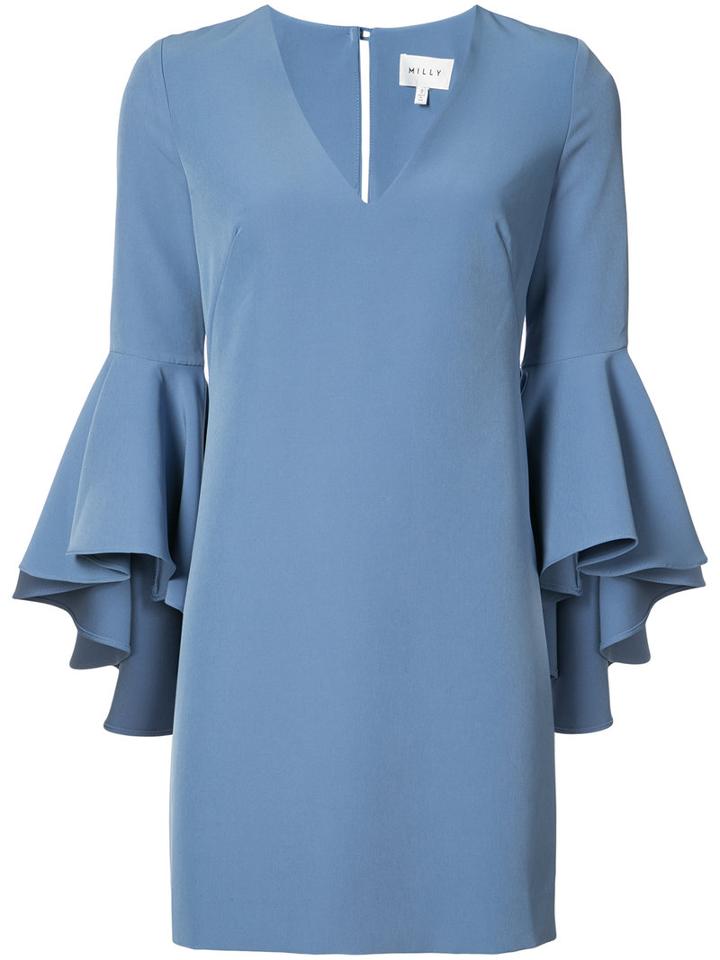 Milly - V-neck Dress - Women - Polyester/spandex/elastane - 4, Blue, Polyester/spandex/elastane