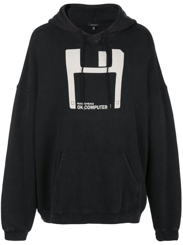 R13 Radiohead Print Hoodie - Black