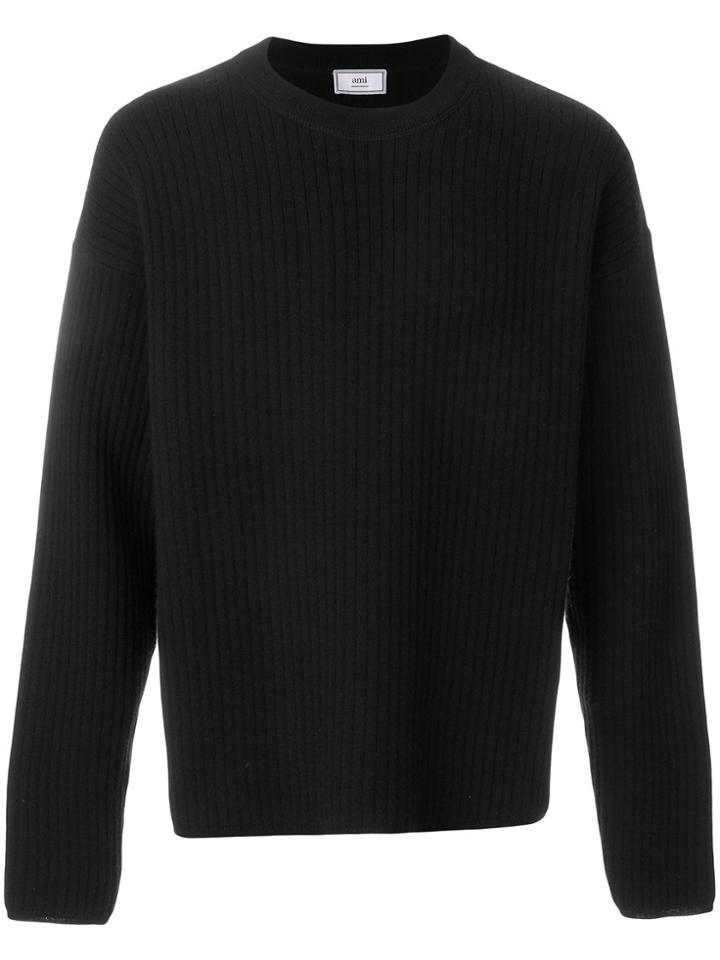 Ami Alexandre Mattiussi Crewneck Oversize Fit Double Face Rib Sweater