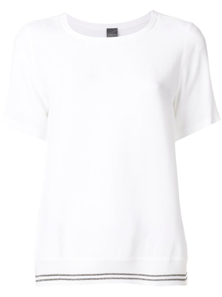 Lorena Antoniazzi Striped Hem T-shirt - White