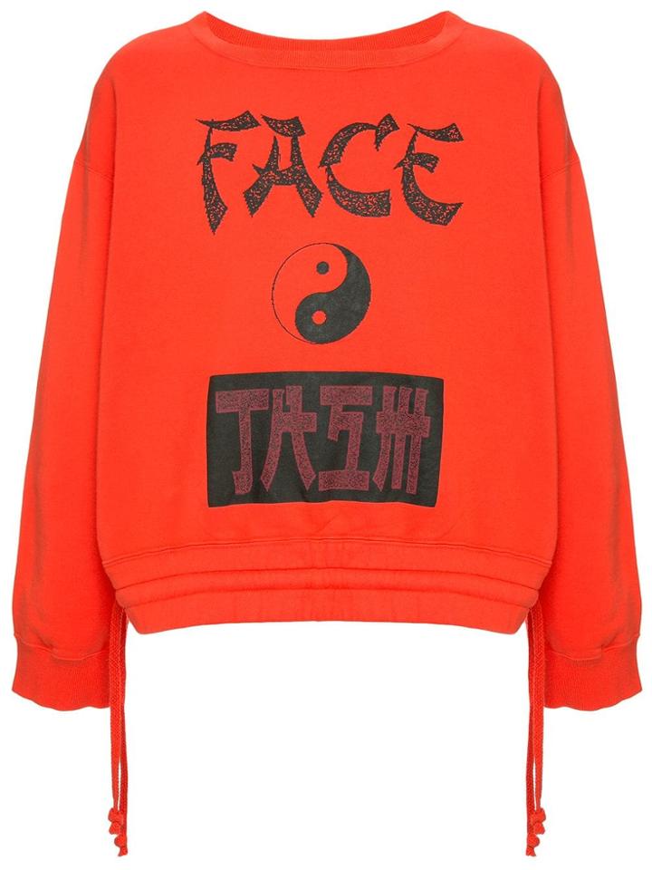 Facetasm Logo Print Sweatshirt - Red