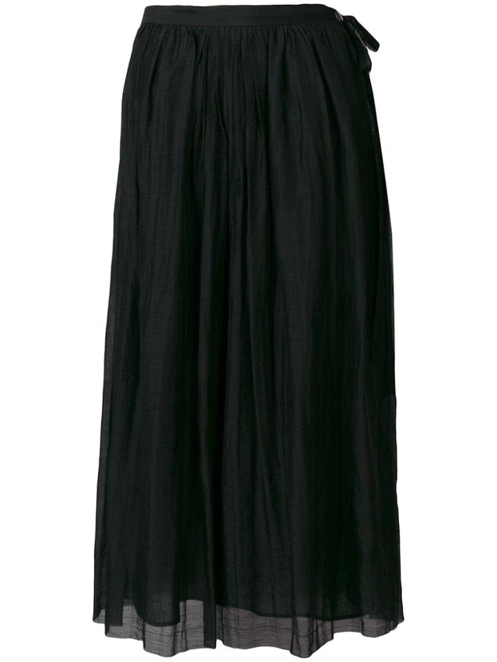Pas De Calais Tie Waist Midi Skirt - Black