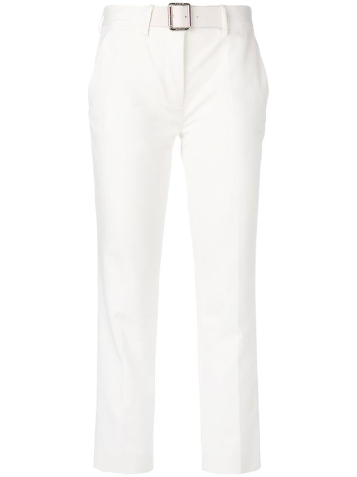 Moncler Cropped Belted Trousers - White