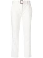 Moncler Cropped Belted Trousers - White