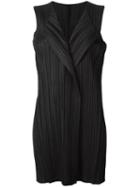 Pleats Please By Issey Miyake Pleated Waistcoat, Women's, Size: Large, Black, Polyester