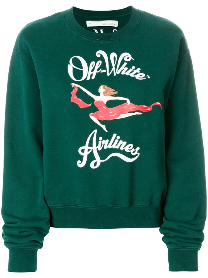 Off-white Airlines Print Sweatshirt - Green