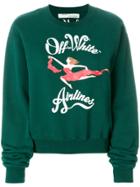 Off-white Airlines Print Sweatshirt - Green