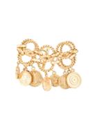 Chanel Vintage Cc Logos Medallion Chain Bracelet - Gold