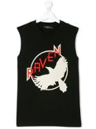 John Richmond Kids Raven Printed Tank Top - Black
