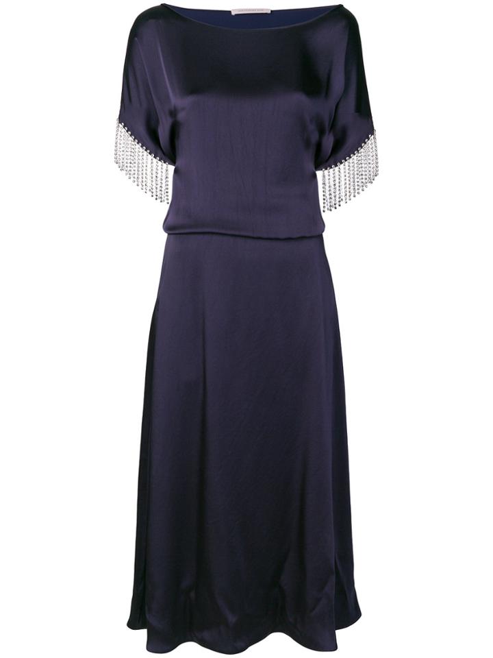 Christopher Kane Crystal Satin Dress - Blue