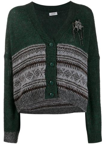 Liu Jo Fair Isle Knitted Cardigan - Green