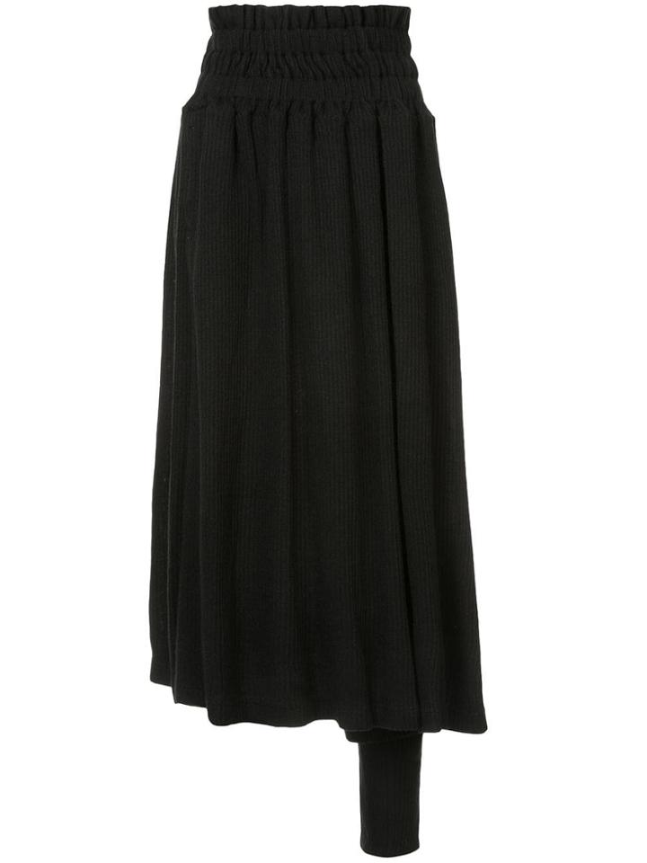 Nocturne #22 Cropped Asymmetric Trousers - Black