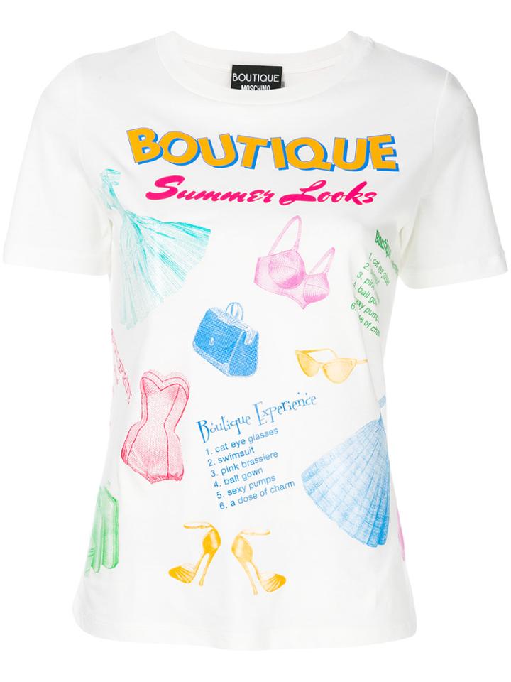 Boutique Moschino Summer Looks Graphic T-shirt - White