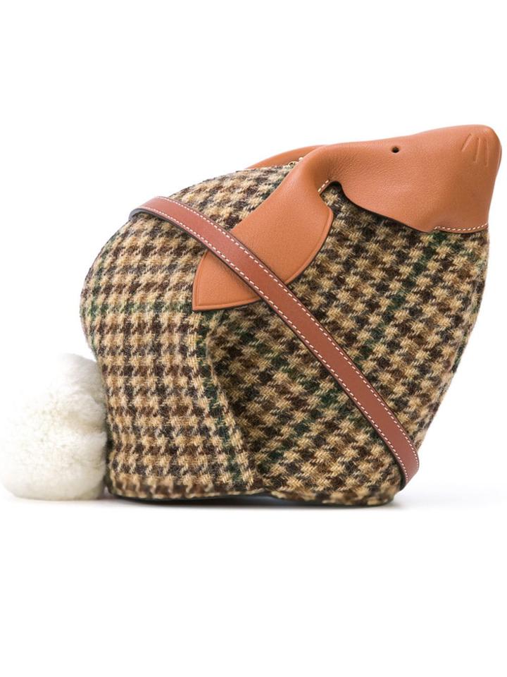 Loewe Bunny Tweed Mini Bag - Brown