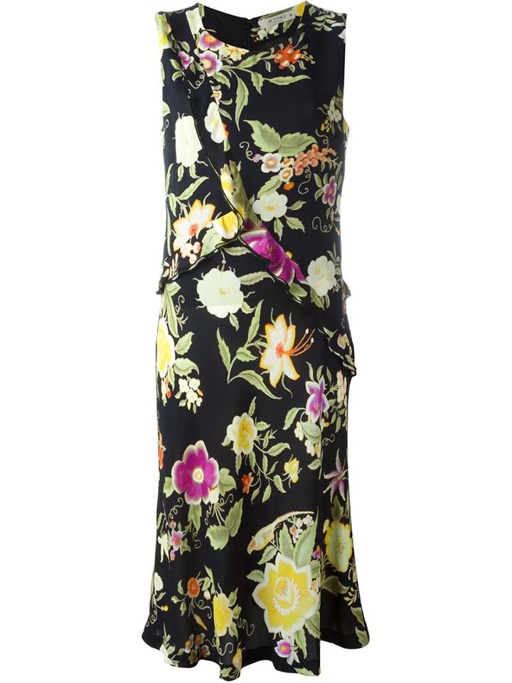 Etro Sleeveless Floral Print Dress, Women's, Size: 44, Black, Viscose/spandex/elastane/silk