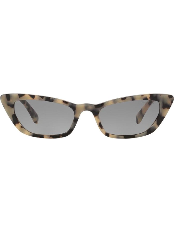 Miu Miu Eyewear Tortoiseshell Cat Eye Sunglasses - Neutrals