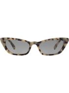 Miu Miu Eyewear Tortoiseshell Cat Eye Sunglasses - Neutrals