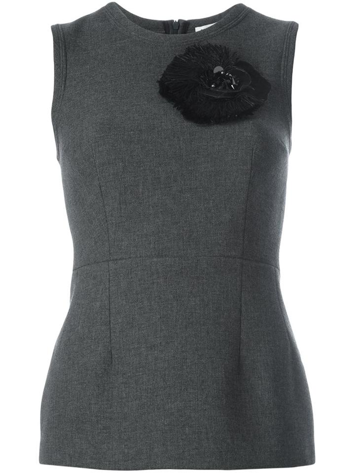 P.a.r.o.s.h. Flower Appliqué Sleeveless Blouse