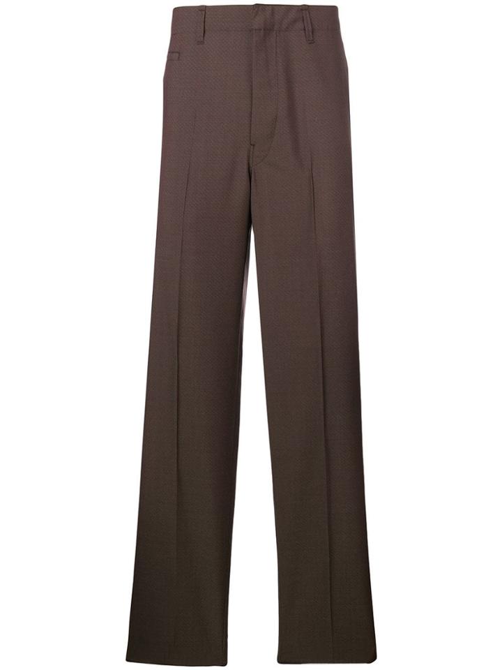 Lemaire Woven Straight Leg Trousers - Brown
