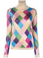 Miu Miu Metallic Argyle Pattern Jumper