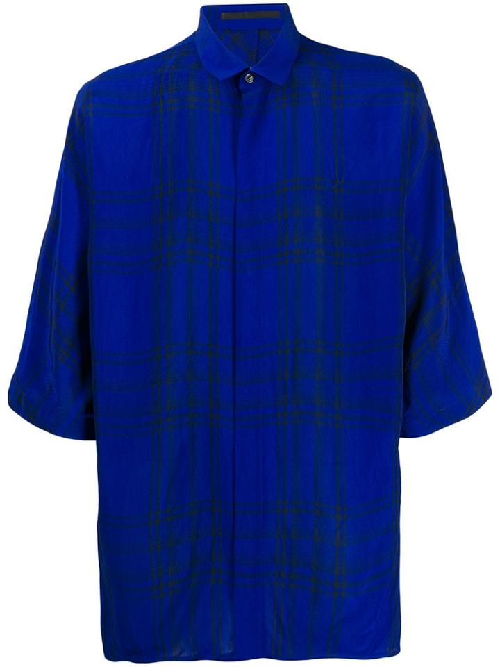 Haider Ackermann Oversized Plaid Shirt - Blue