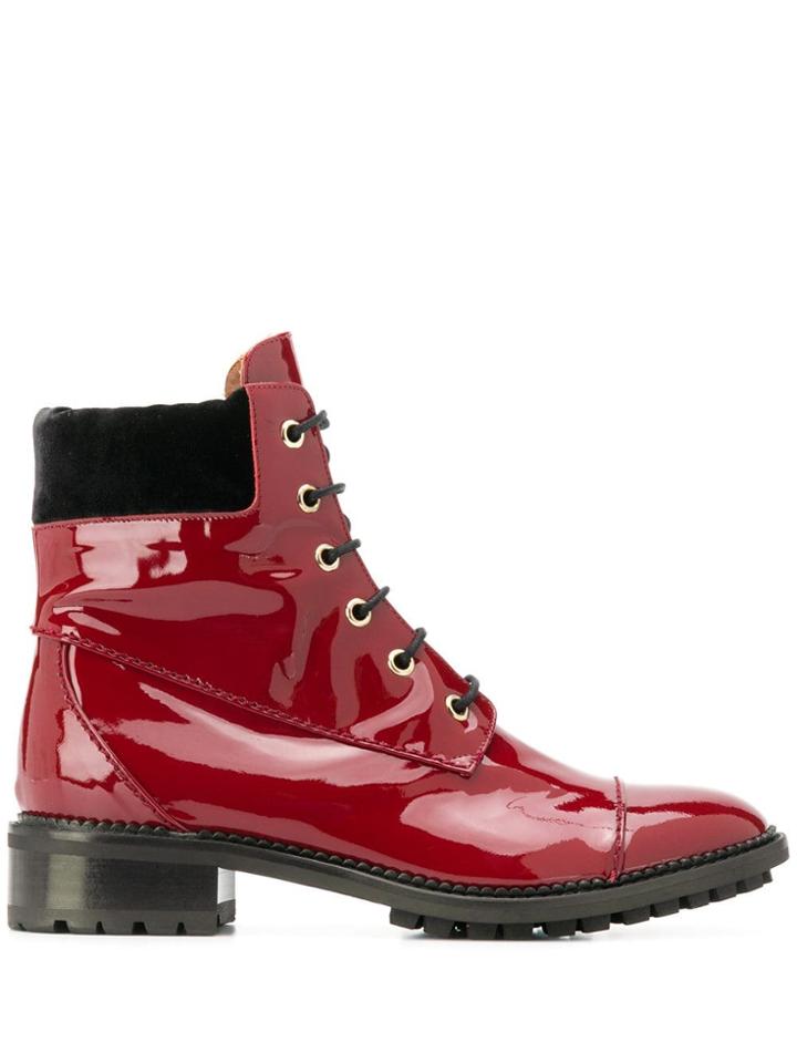 L'autre Chose Stivaletto Biker Boots - Burgundy