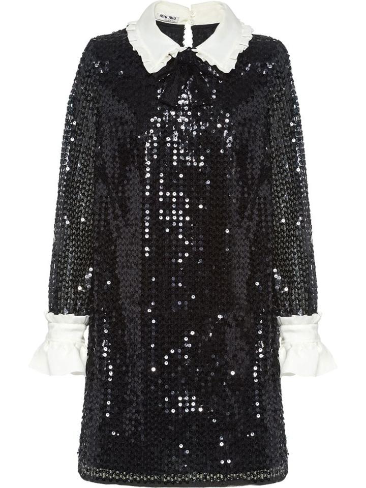 Miu Miu Sequinned Mini Dress - Black