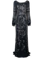J. Mendel - Embellished Drape Back Gown - Women - Silk - 6, Blue, Silk