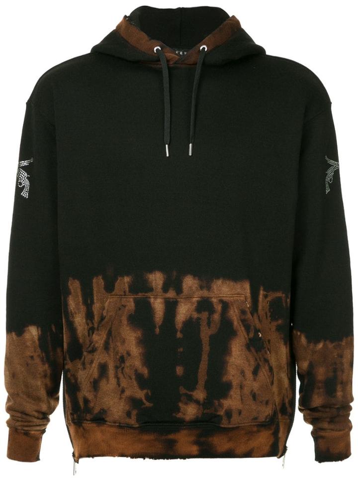 Roarguns Acid Wash Plain Hoodie - Black