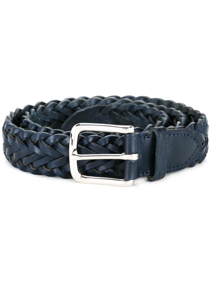 Whitehouse Cox Braided Belt, Men's, Size: 110, Blue, Calf Leather