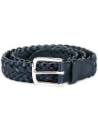 Whitehouse Cox Braided Belt, Men's, Size: 110, Blue, Calf Leather