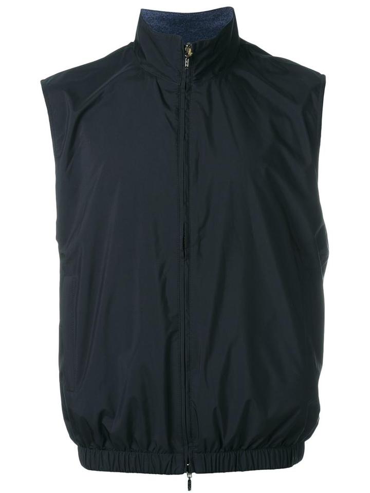 Loro Piana Reversible Gilet, Men's, Size: Medium, Blue, Silk/polyester/polyurethane