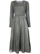 A Diciannoveventitre - Flared Midi Dress - Women - Ramie - 40, Grey, Ramie