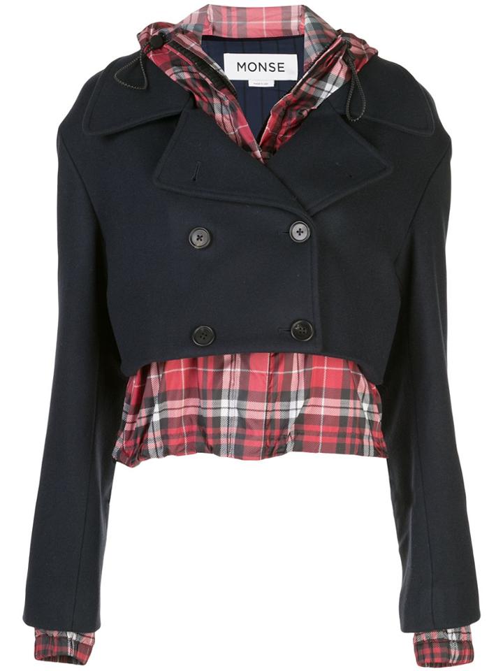 Monse Cropped Layered Jacket - Black