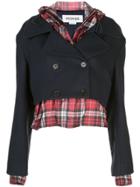 Monse Cropped Layered Jacket - Black