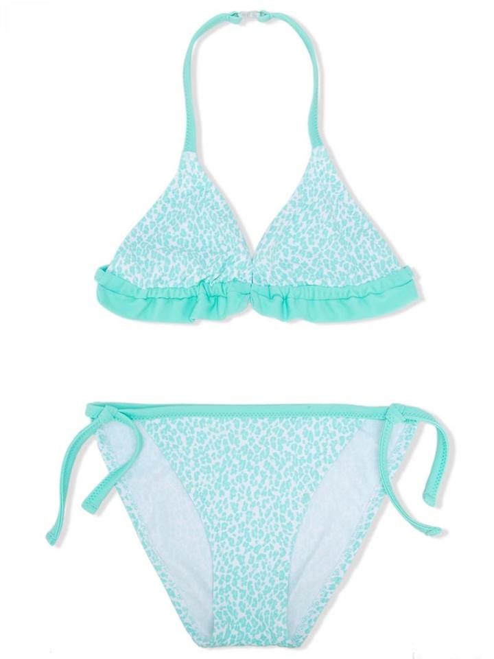 Elizabeth Hurley Beach Kids Cheetah Print Bikini, Girl's, Size: 9 Yrs, Green