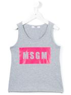 Msgm Kids - Logo Print Tank Top - Kids - Cotton - 4 Yrs, Grey