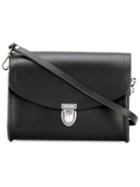 The Cambridge Satchel Company Medium Pushlock Crossbody Bag, Women's, Black, Calf Leather