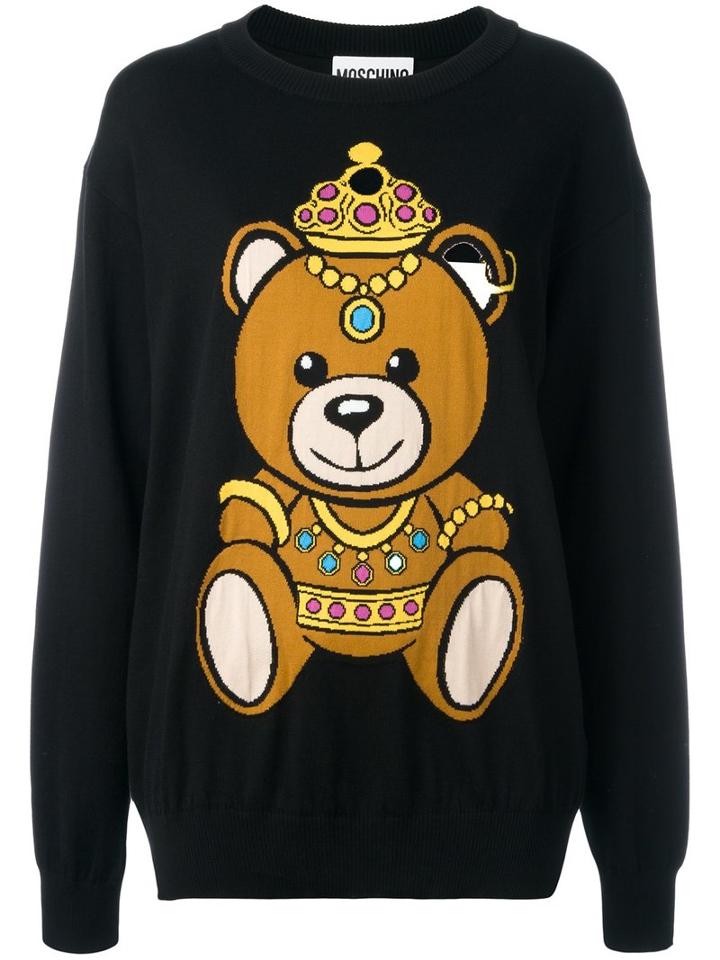 Moschino Bear Intarsia Jumper, Women's, Size: Xxs, Black, Cotton